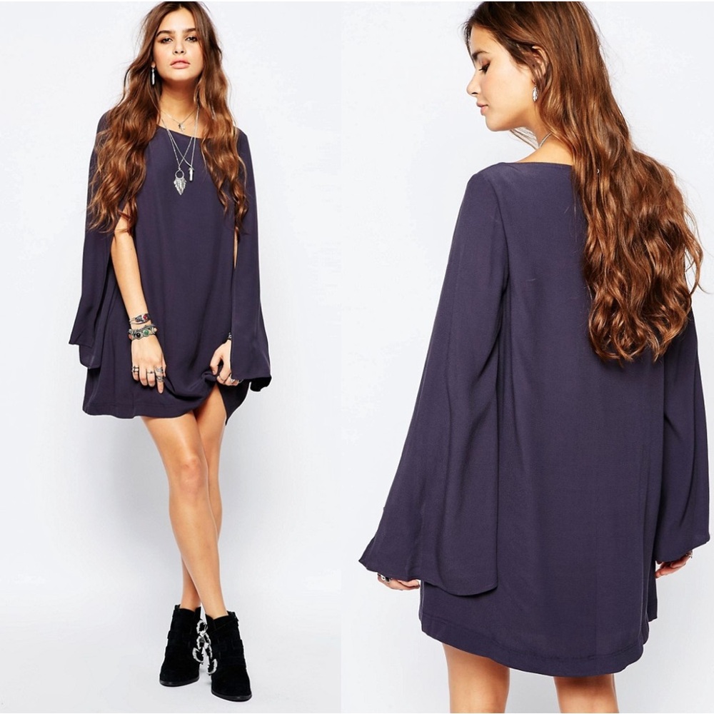 Free People Some Like It Hot Cape Minidress with Split Sleeves